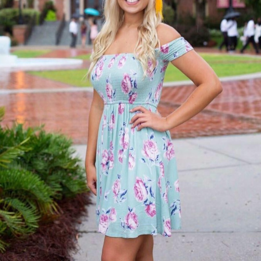 Floral off the shoulder dress